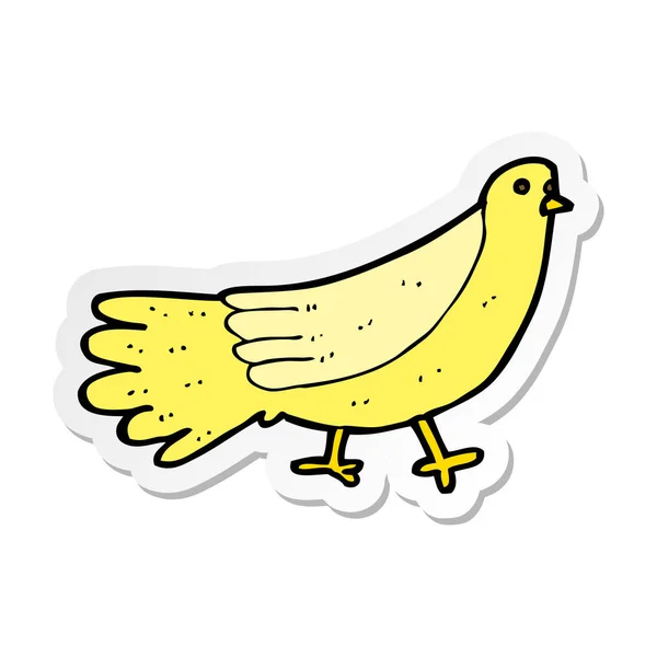 Klistermärke en tecknad fågel — Stock vektor