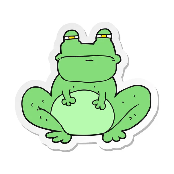 Autocollant d'une grenouille dessin animé — Image vectorielle