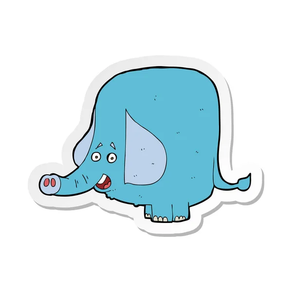 Sticker Cartoon Funny Elephant — Stock Vector