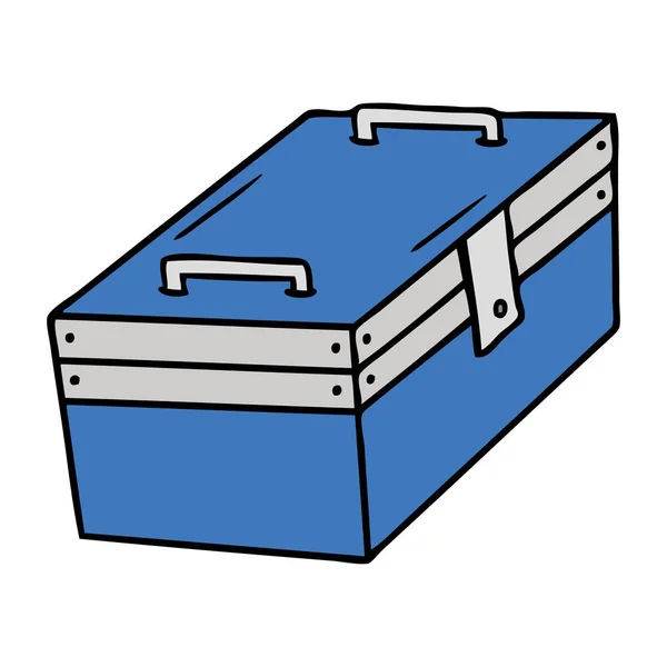 Doodle Desenho Animado Desenhado Mão Uma Caixa Ferramentas Metal —  Vetores de Stock