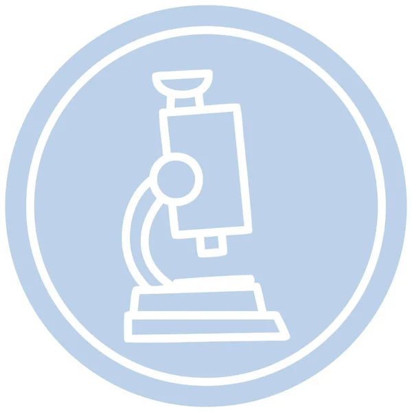 Okrągła ikona mikroskopu i slajdów — Wektor stockowy