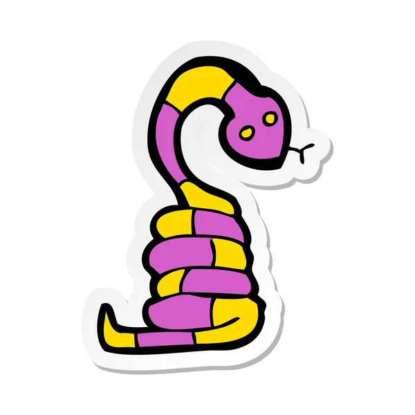 Sticker of a cartoon snake — Stock Vector