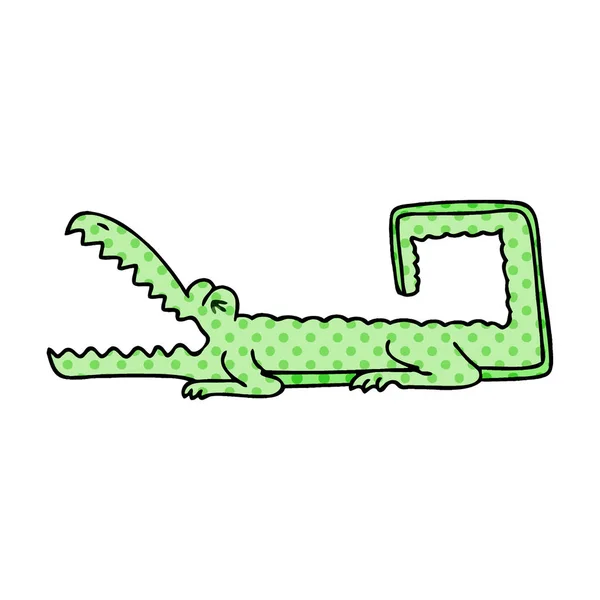 Quirky comic book style cartoon crocodile — Stock Vector