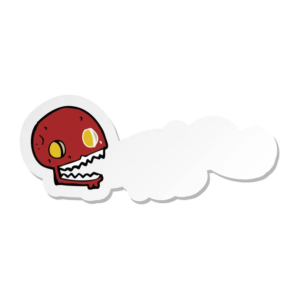 Sticker of a cartoon gross skull — Stockvector