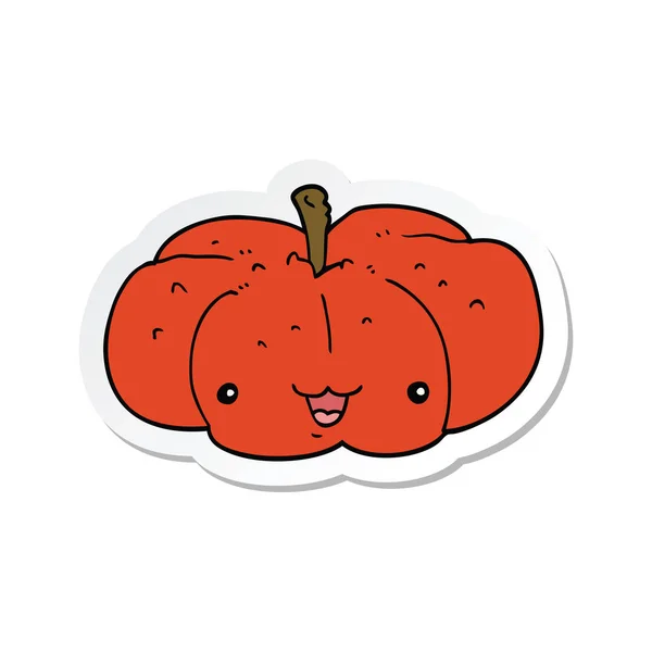 Sticker Cartoon Pumpkin — Stock Vector