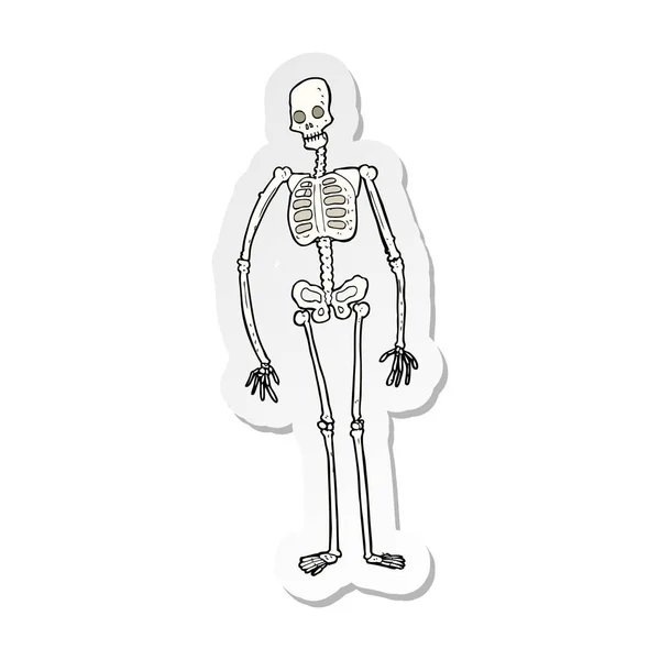 Sticker van een cartoon spooky skelet — Stockvector