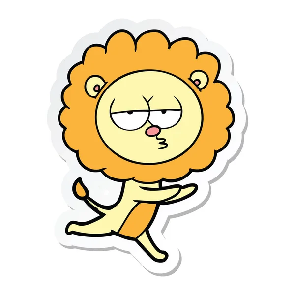 Sticker Cartoon Running Lion — Stock Vector