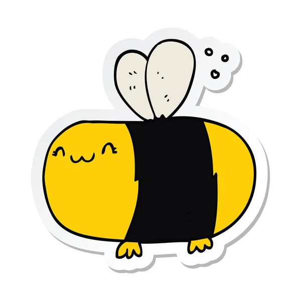 Sticker of a cute cartoon bee — Stock Vector