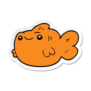 etiket bir çizgi film balık