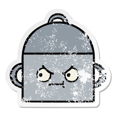 tencereye bir sevimli çizgi sıkıntılı etiket