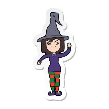 etiket bir karikatür cadı