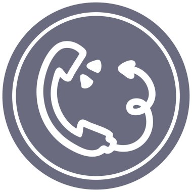 telefon yakışıklı şeytan kuyruk dairesel simgesi ile