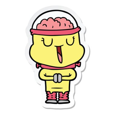 bir mutlu karikatür robot Sticker