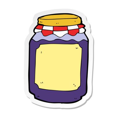 bir çizgi film kavanoz reçel etiket