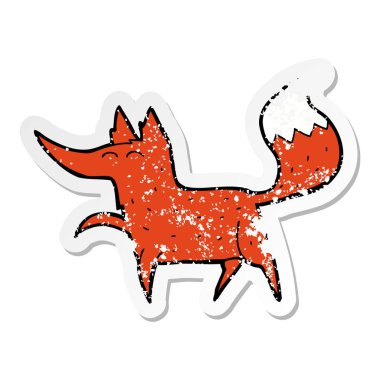 bir çizgi film tilki, sıkıntılı etiket