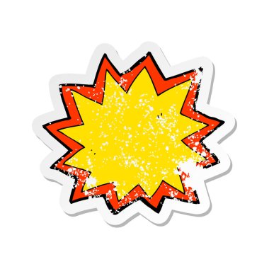 bir çizgi film patlama Retro sıkıntılı etiket