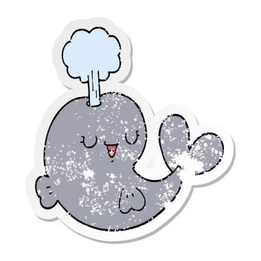 bir çizgi film balinanın sıkıntılı etiket