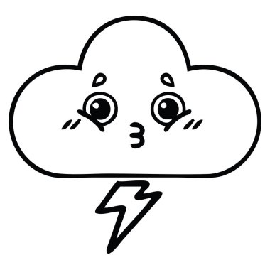 bir fırtına bulutu çizim karikatür