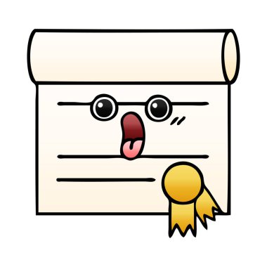 Degrade gölgeli karikatür sertifika