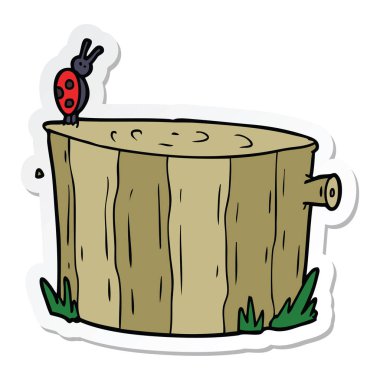 bir çizgi film ağaç kütüğü etiket