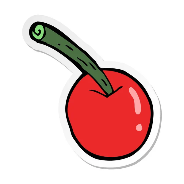 Klistermärke på en tecknad cherry symbol — Stock vektor