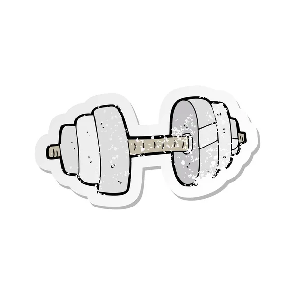 Retro distressed sticker of a cartoon dumbbell — Stock Vector