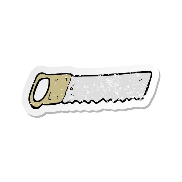 Retro Noodlijdende Sticker Van Een Cartoon Zag — Stockvector
