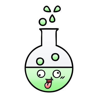bir test tüpünde degrade gölgeli karikatür