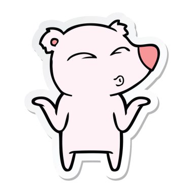 etiket shrugging bir karikatür ayının