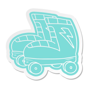 çizgi film etiketi, tekerlekli paten