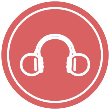 müzik kulaklık dairesel simgesi