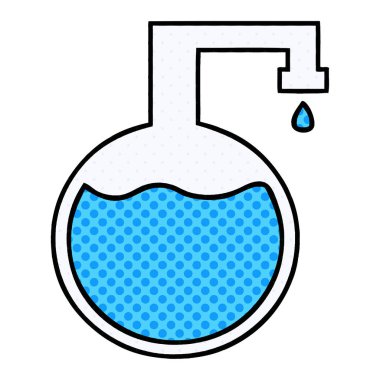 çizgi roman tarzı karikatür bir bilimsel deney