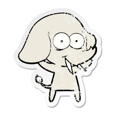 mutlu çizgi film fil sıkıntılı etiket