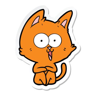 etiket bir komik karikatür kedi