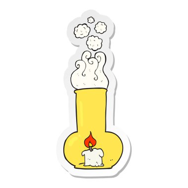 etiket bir çizgi film eski cam lamba ve mum