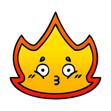 Degrade gölgeli karikatür bir ateş