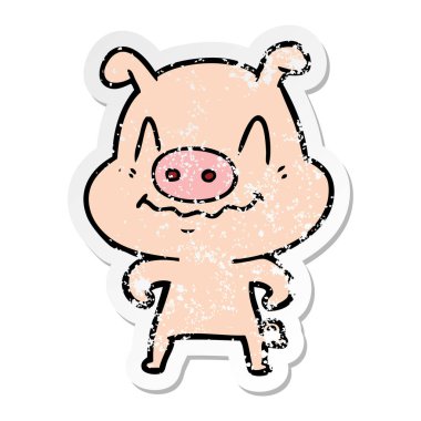gergin çizgi film domuz bir sıkıntılı etiket