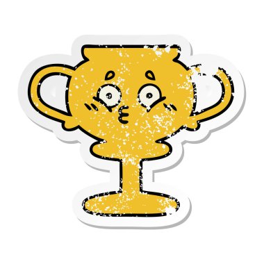 sevimli çizgi Trophy sıkıntılı etiket