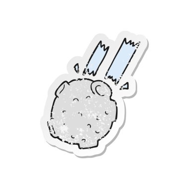 bir çizgi film meteor Retro sıkıntılı etiket