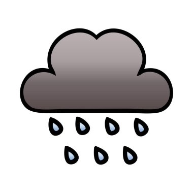 Degrade gölgeli karikatür fırtına yağmur bulutu
