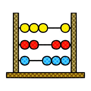 çizgi roman tarzı karikatür bir matematik abacus