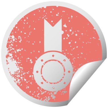 sıkıntılı dairesel peeling etiket sembolü altın madalya