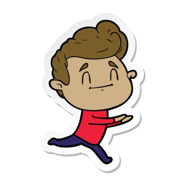 çalışan bir çizgi film adamın etiket