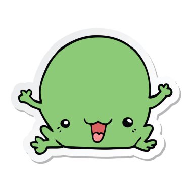 etiket bir karikatür kurbağa