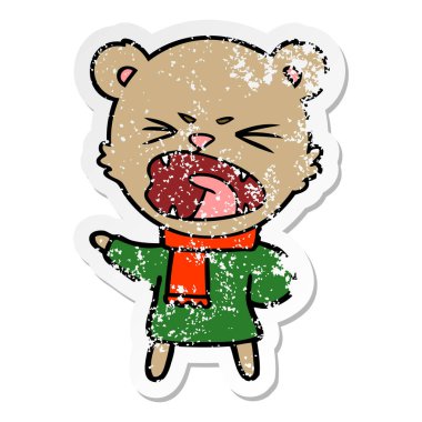 kızgın çizgi film ayı sıkıntılı etiket