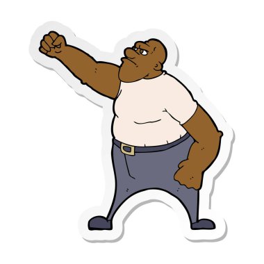 bir çizgi film kızgın adam etiketi