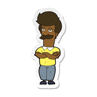 etiket bir karikatür bıyık kas adam