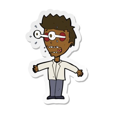 adam dik bir çizgi film etiketi