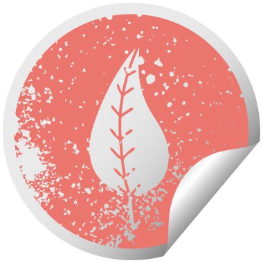 sıkıntılı dairesel peeling etiket sembol yeşil yaprak