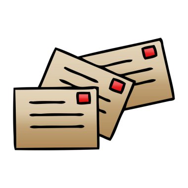 Degrade gölgeli çizgi film damgalı bir harf 